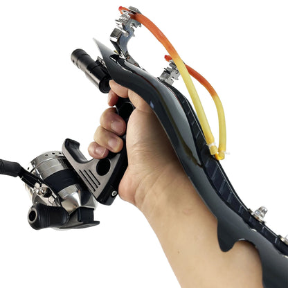 Outdoor slingshot set, precise outdoor jungle hunting catapult, including fishing wheel, ideal kit for outdoor fishing