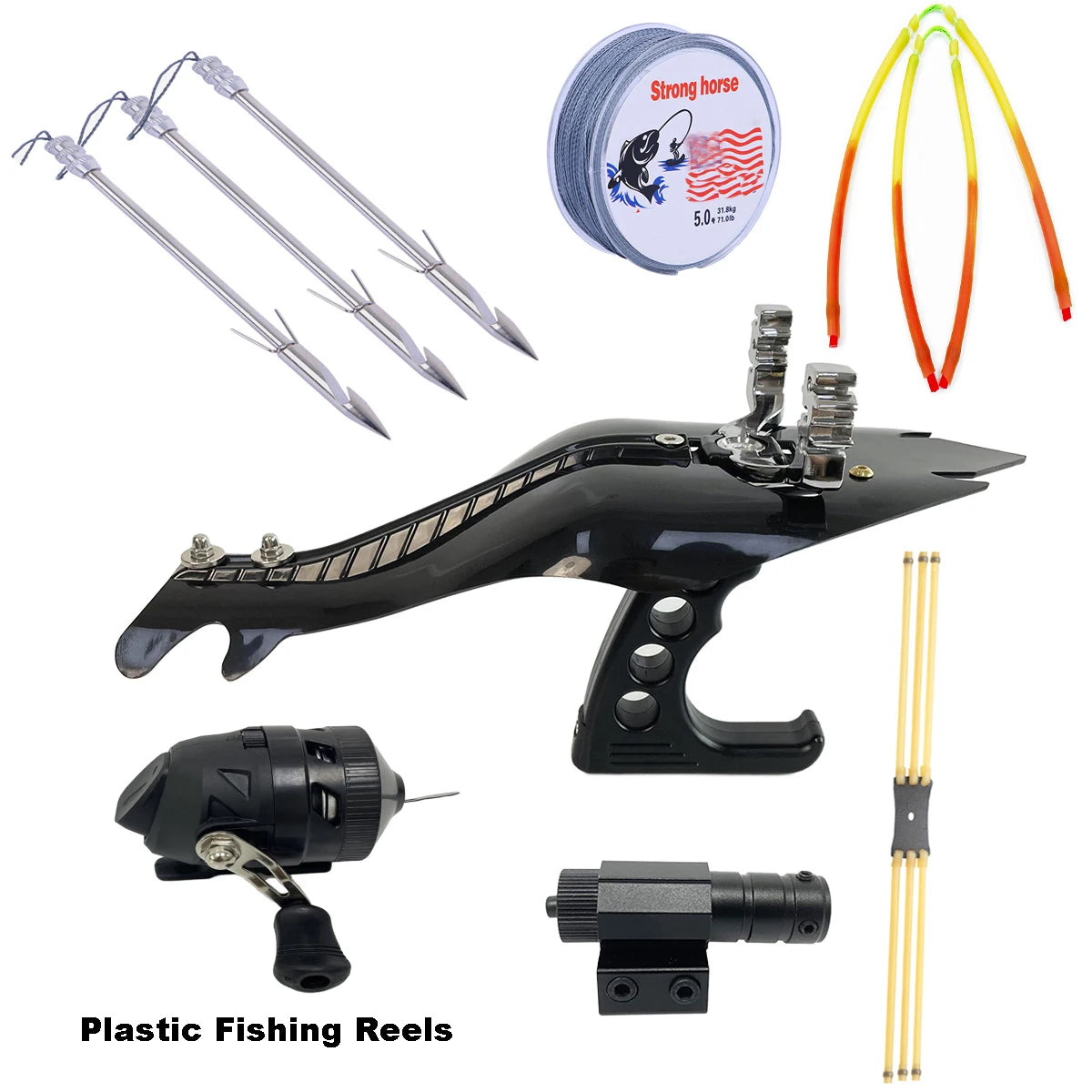Outdoor slingshot set, precise outdoor jungle hunting catapult, including fishing wheel, ideal kit for outdoor fishing