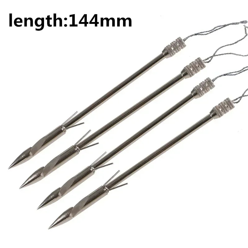 4pcs Fish Dart  144mm Stainless Steel Slingshot